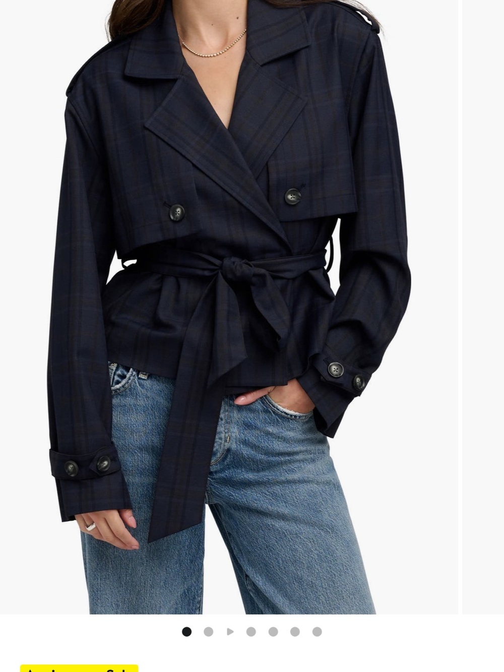SOLD OUT Favorite Daughter Cropped Charles Plaid Trench